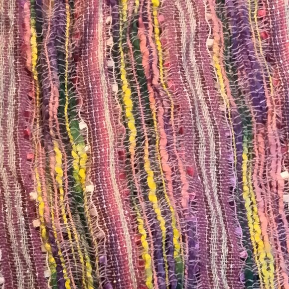 Multicolor Croft Barrow Infinity Scarf Lightweight Textured Pink Yellow Purple - Picture 3 of 6